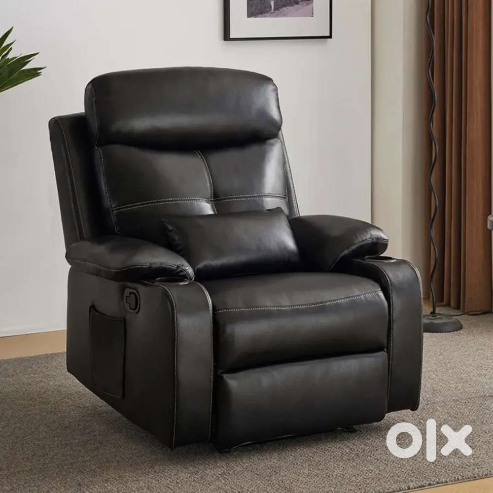 Black leather single Recliner sofa chair in emi available Aliyar Arham