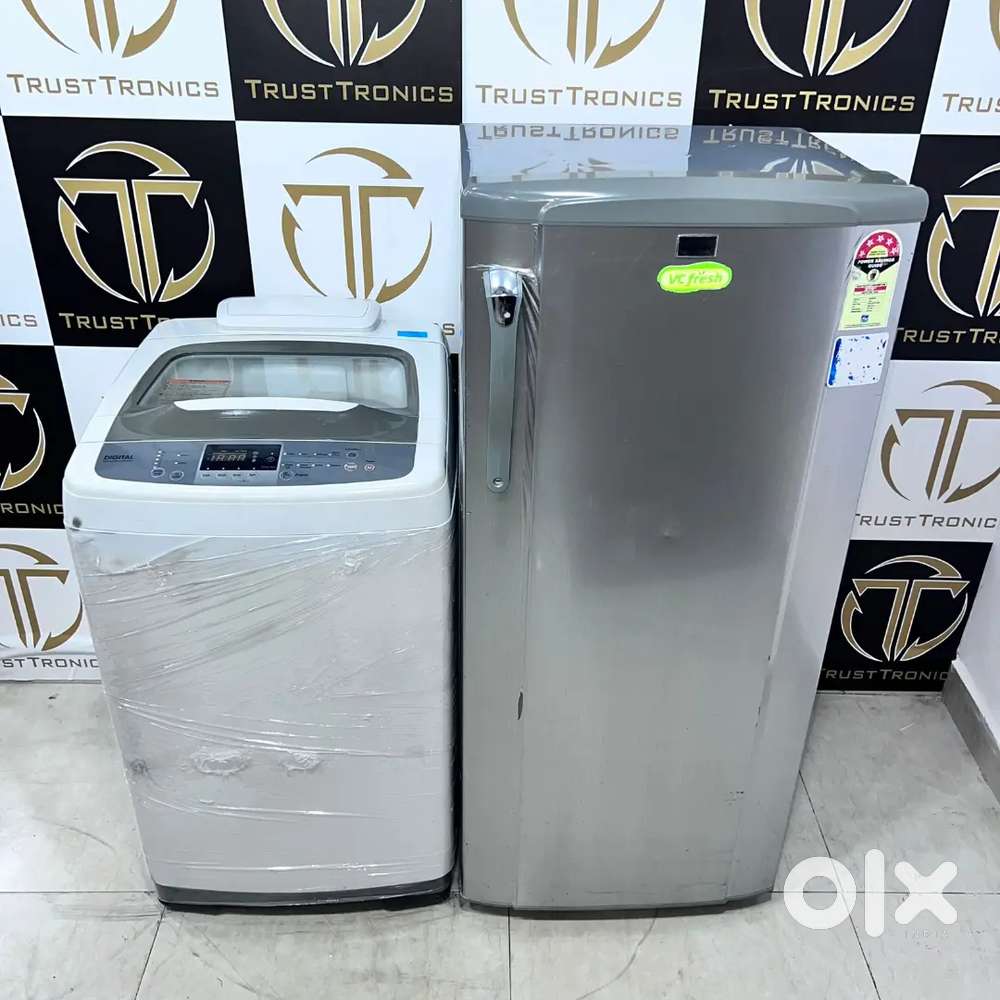 Haier single door fridge and samsung washing machine in good condition