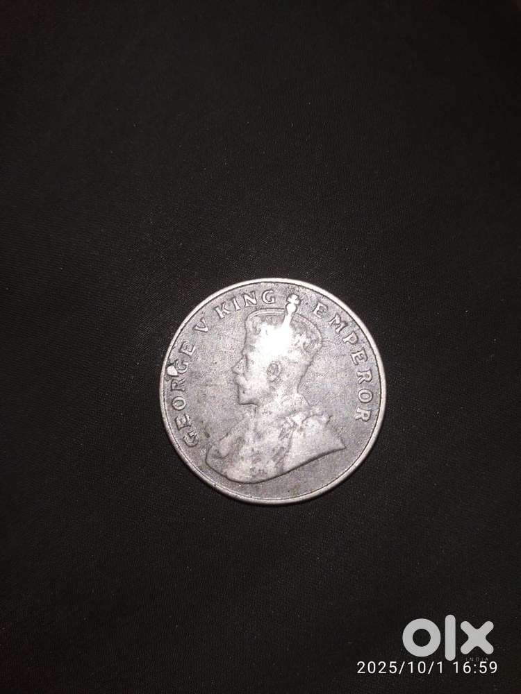 Original 1919, 8 Annas Coin George V King Emperor - Collectors Item  1