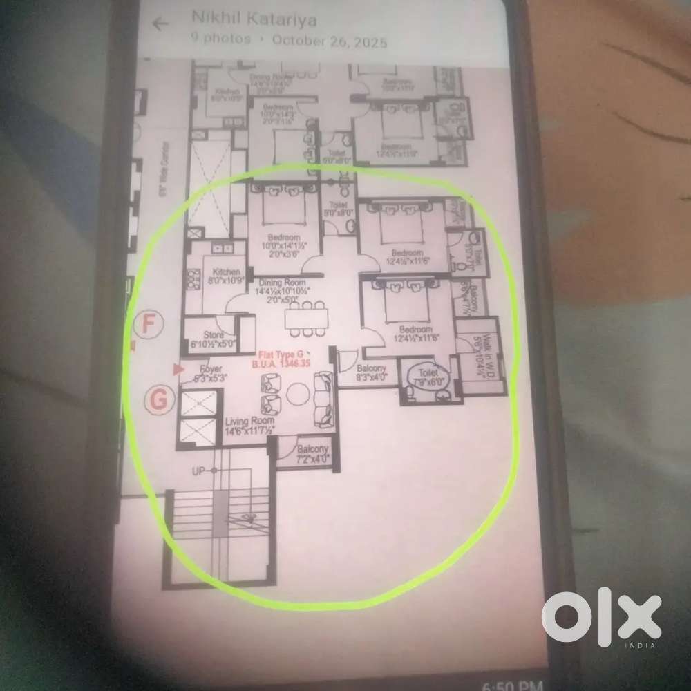 3bhk flat,main road , Salasar dham