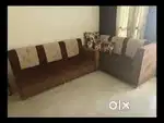 Sagwan wood L-shape sofa with superior condition for sell