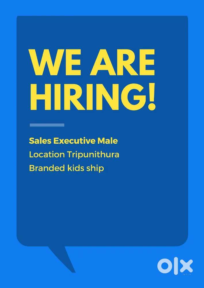 Male Sales Staff Required in Tripunithura