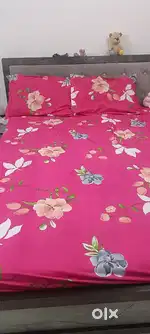 Queen size bed with wakefit mattress