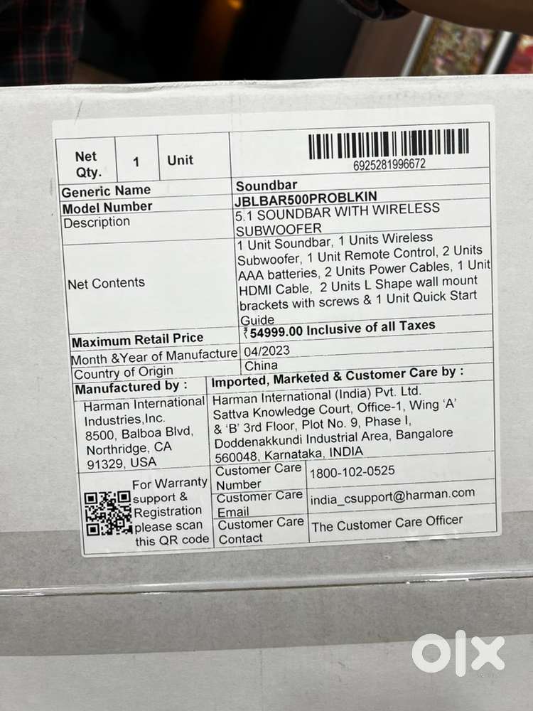 Brand New JBL Bar 500 5.1 Channel Soundbar with Wireless Subwoofer