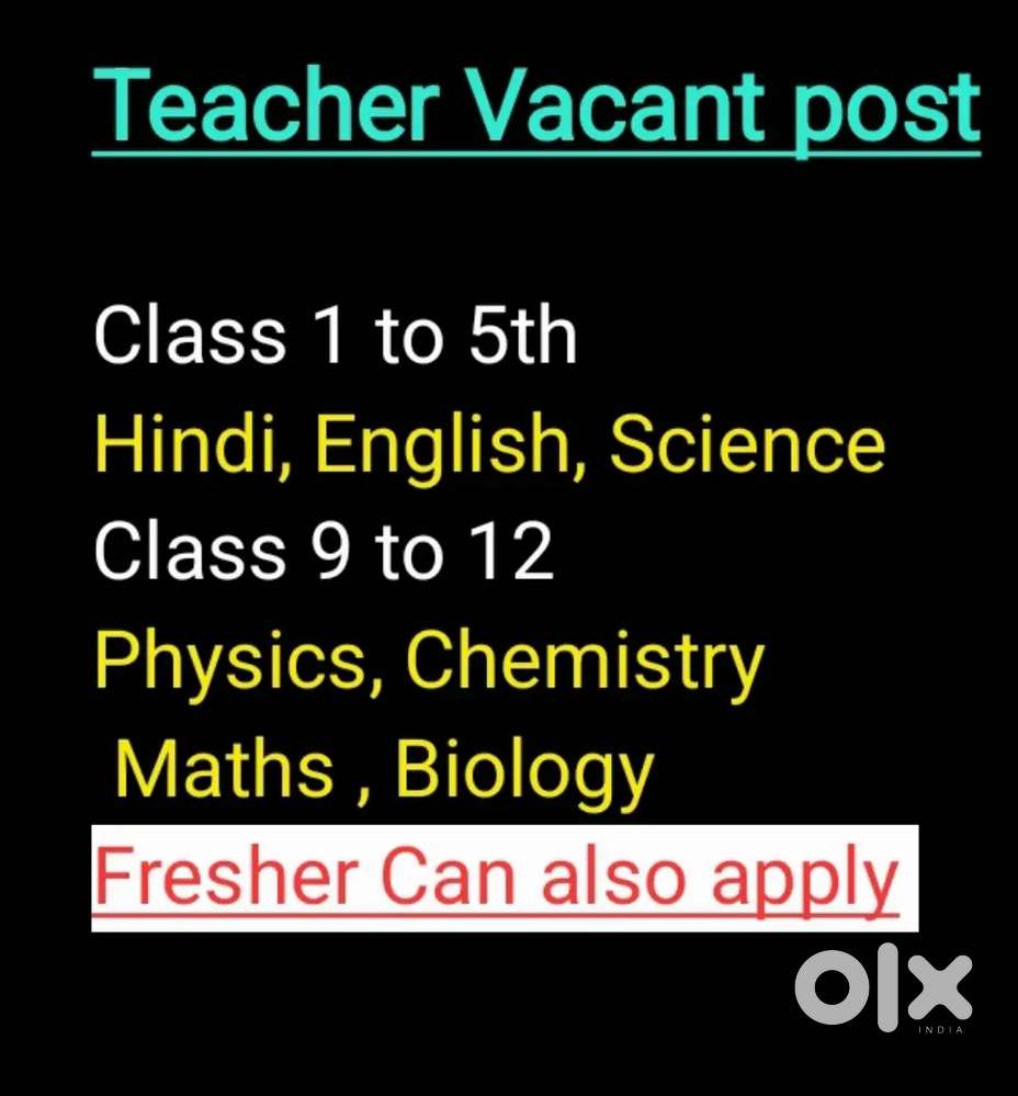 Teacher Vacant post in School