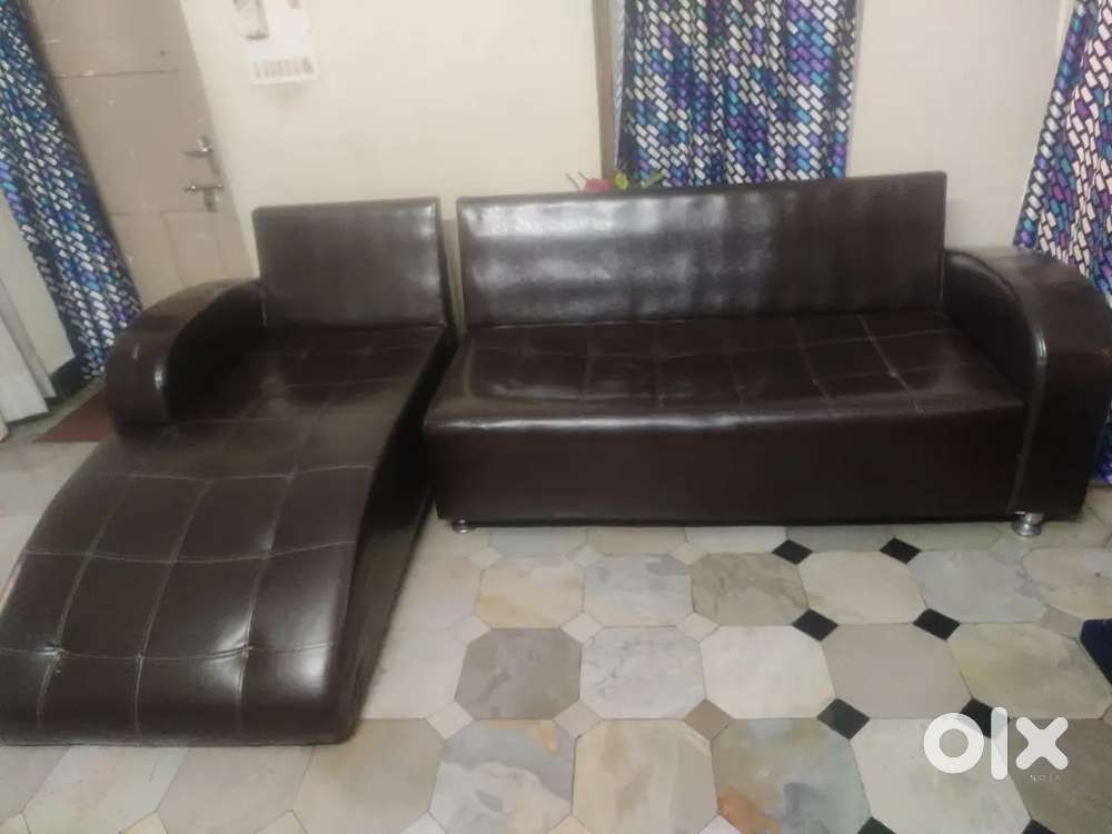 L shape sofa Lather 3+1 seater