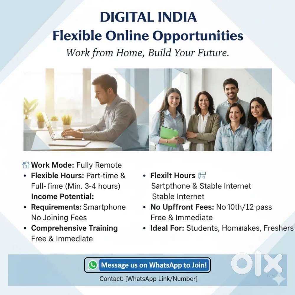 Remote jobs, daily earning 1000rs+ fresher welcome