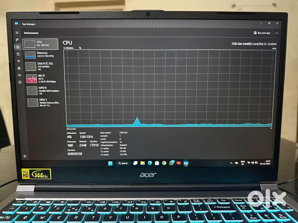 Aspire Lite AL 15G-52  i5 6gb graphics rtx 3050 16gb and 512gb