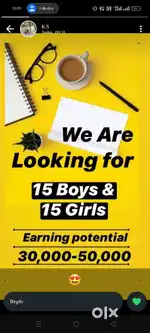 Part time work opportunity