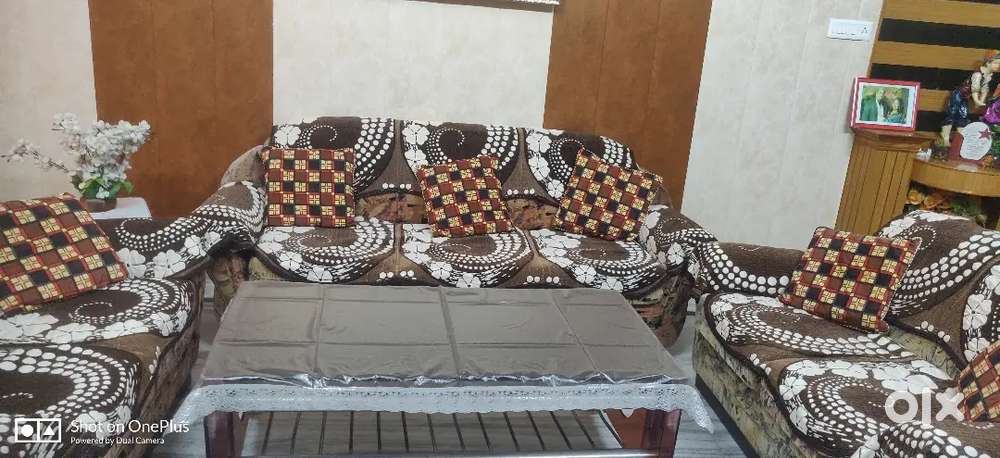 7 Seater Sofa With Glass Table For Sale