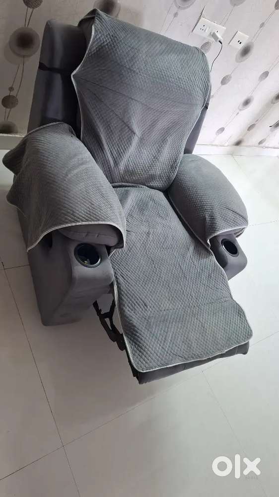 Gray Fabric RECLINER Sofa Set (3+1+1) for urgent Sale in Secundrabad
