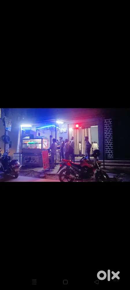 Fast food setup Food counter tables chairs full Fast Food items