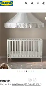 IKEA Baby Bed Crib, Craddle, Cot, Sundvik Wooden Bed With Mattress