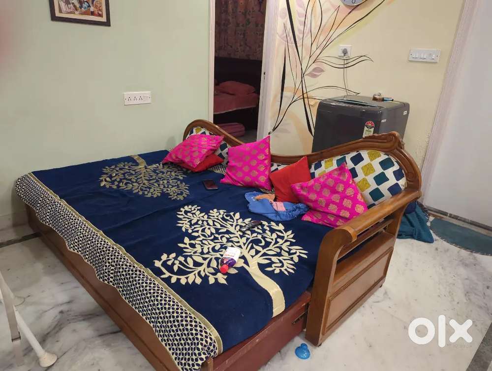 4 seater sofa cum bed with 2 seater dewan