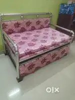 Sofa cum bed three seater steel