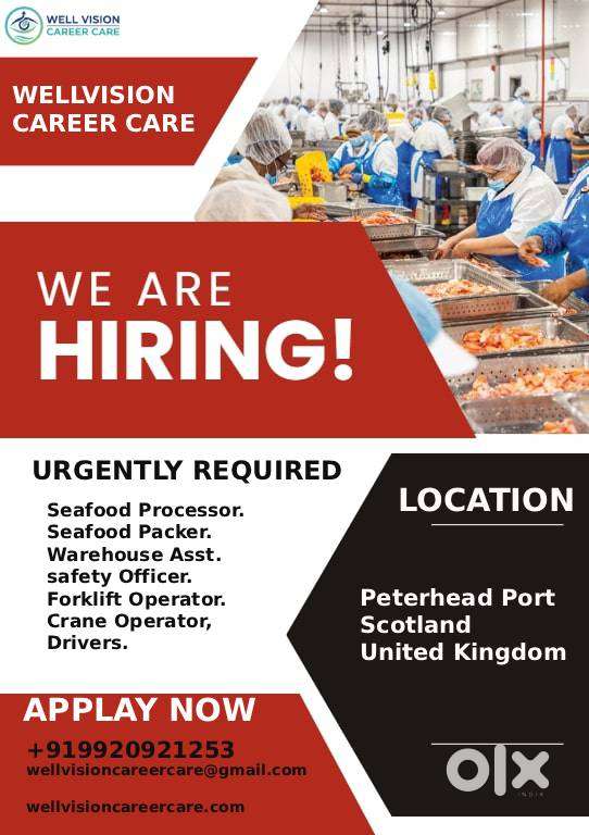 URGENTLY REQUIRED FOR SEAFOOD COMPANY