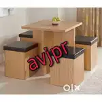New wooden four seater dining table with chairs cafe furniture