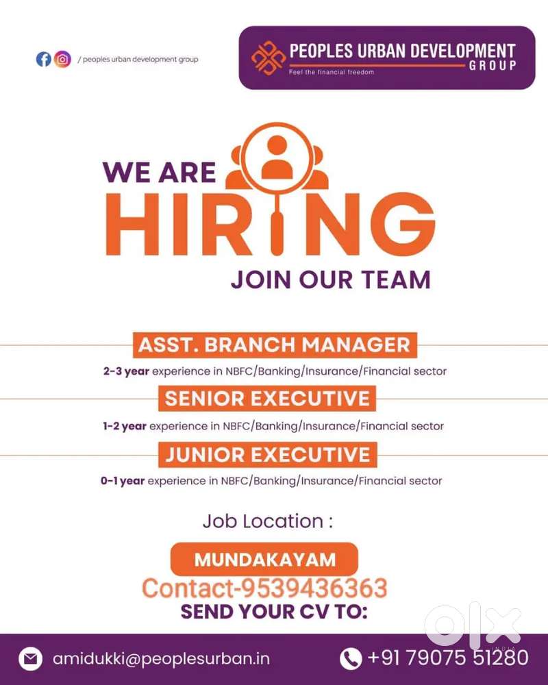 Office CRE, Business Executive, Assistant Manager -Mundakayam