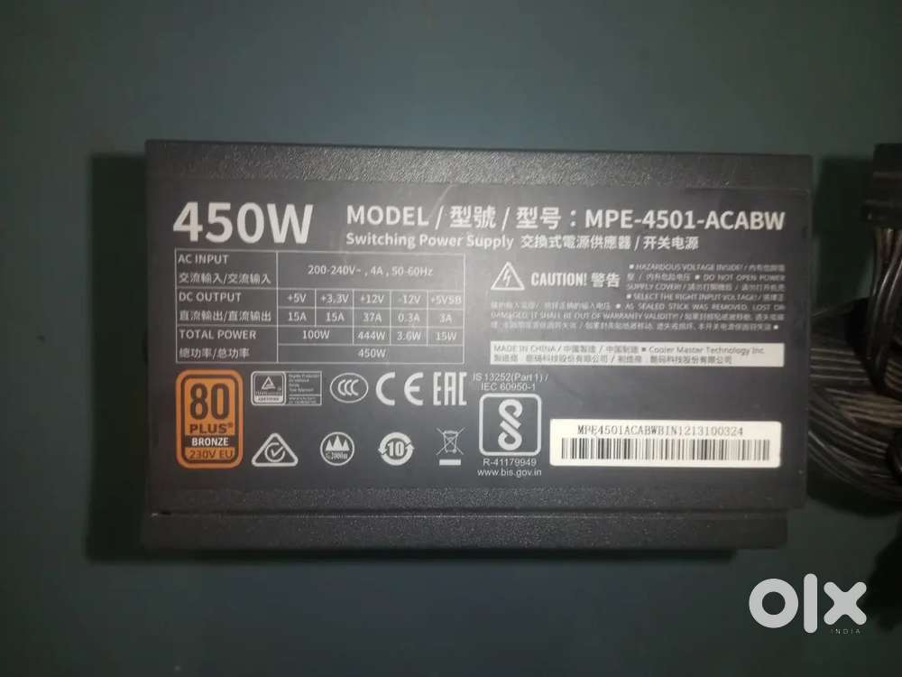 Cpu power supply 450 watt