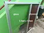 aluminium glass and plywood partition