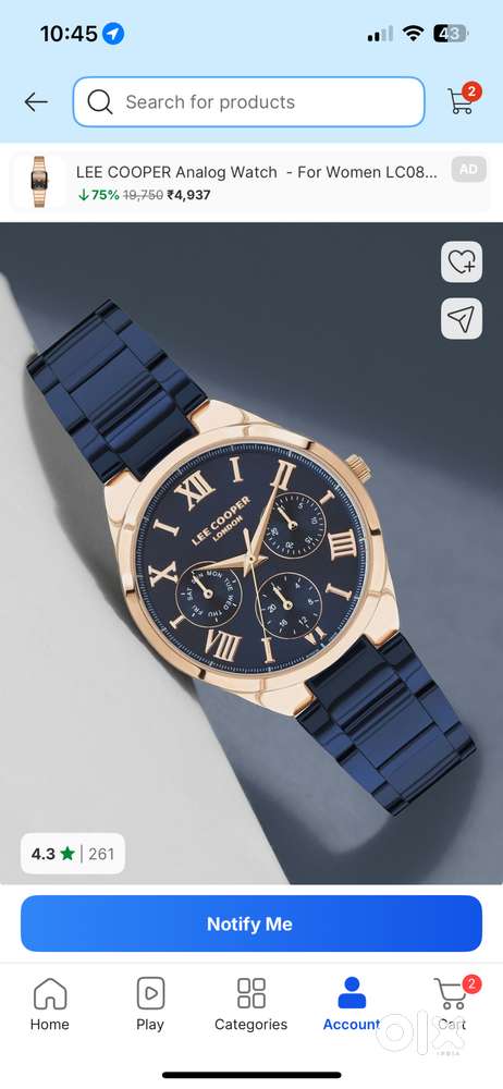 LEE COOPER Analog Watch - For Women LC07456.490