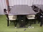 Dark Brown Rectangular Table With 4 Chairs (D5) On Rent