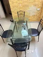 4 Seater Glass Dining Table