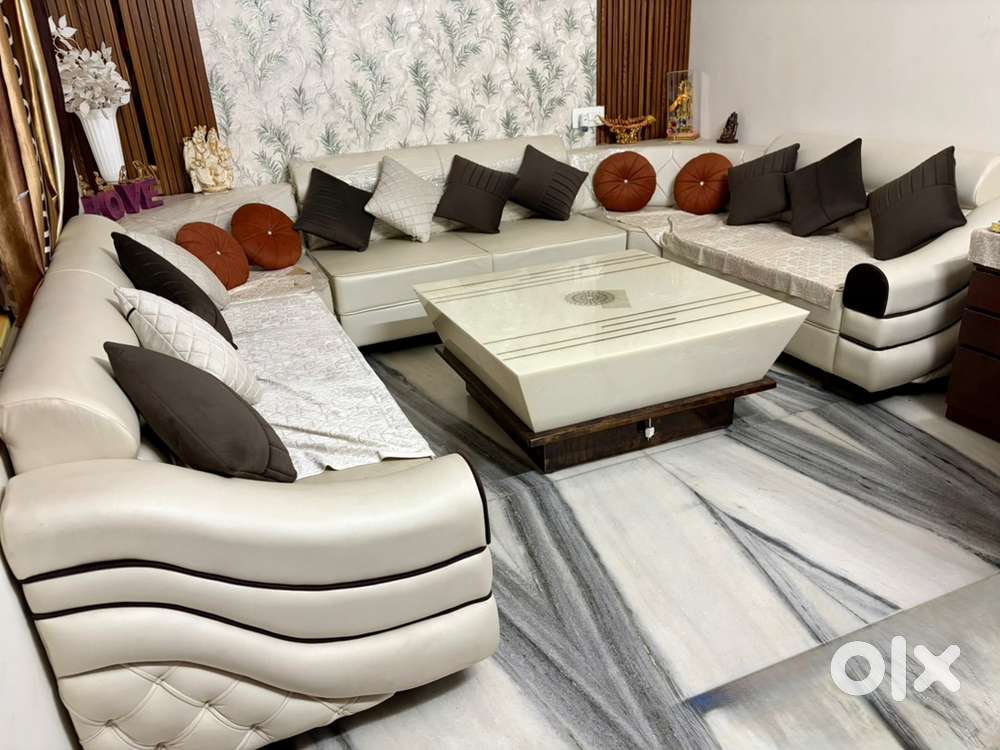 Premium L-Shaped Sofa Set + Designer Center Table