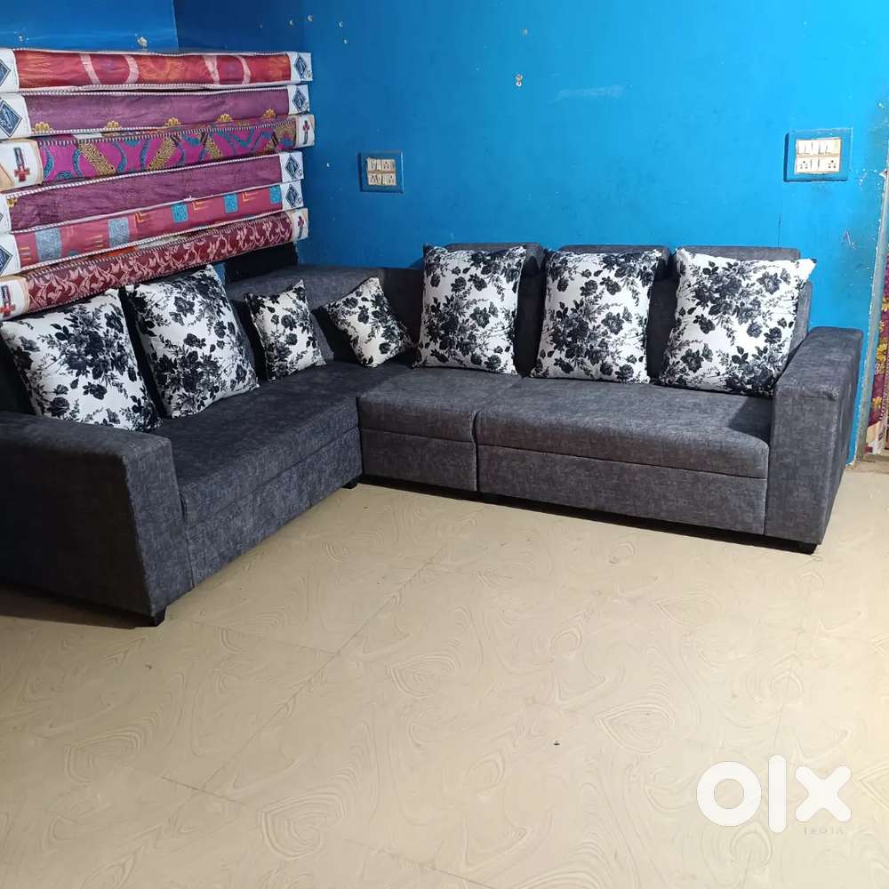 Premium L-Shape Sofa Set 40 Density Foam  5 Years Warranty