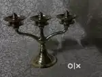 Antique pure brass solid very heavy big south indian diya 3 in 1
