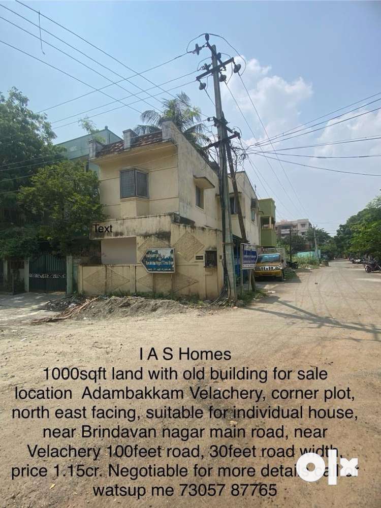 1000sqft land with building for sale location Adambakkam Velachery