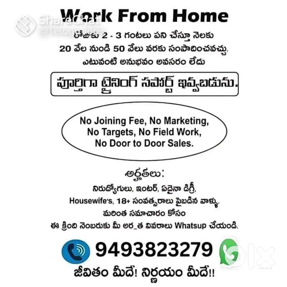 opening for howsewifes,students,retired employess,un employess.