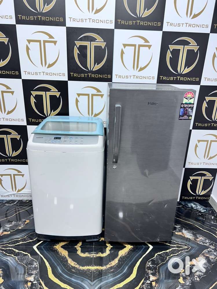 Haier 195ltrs Fridge with Samsung machine combo Available for 14000