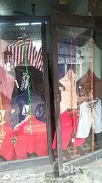 Display glass door and wood counter