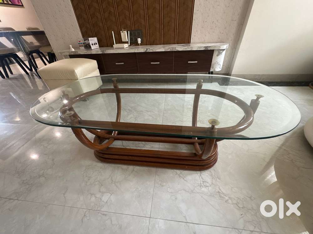 Center table glass and wood