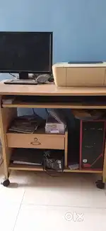 Computer table with computer set