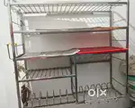 Stainless steel bartan stand and basket