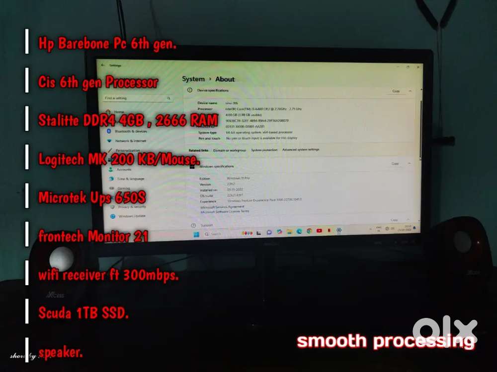 Computer setup fully coustamised.