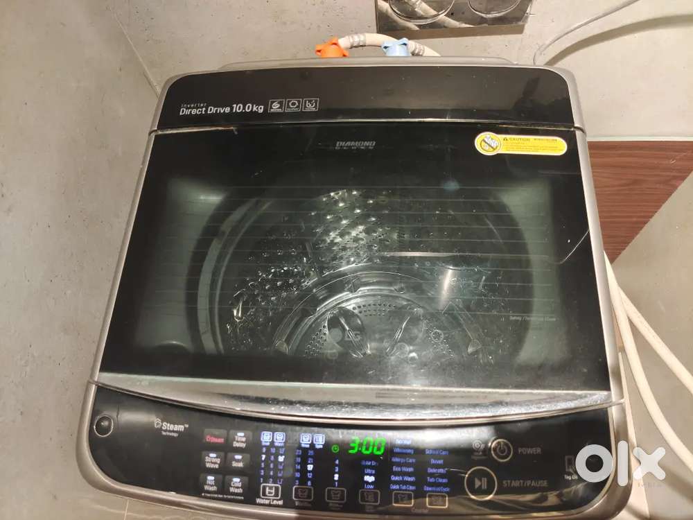 LG fully automatic 10kg washing machine with steam drier