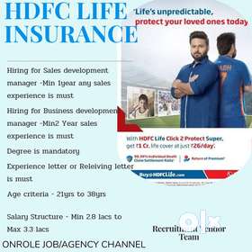 Greetings Job location - Thalassery Company name - Hdfc life insurance ( Degree pass is mandatory &a...