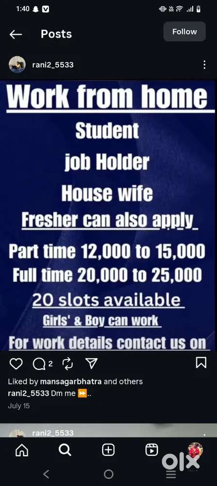 Work from home provider