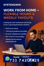 Work from Home – Flexible Hours & Weekly Payouts