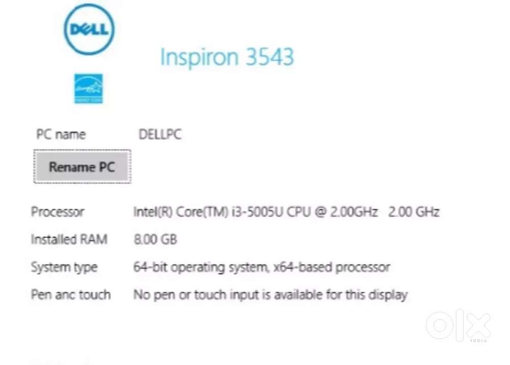 Dell inspiron 3543 for sale