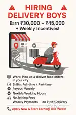 Wanted Hiring Delivery Boys !