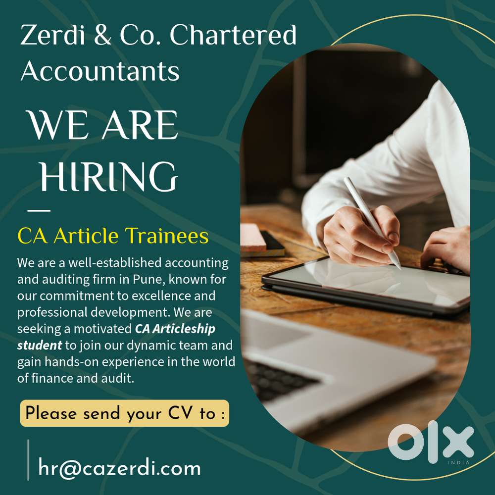 Accountants required for CA firm in Pune