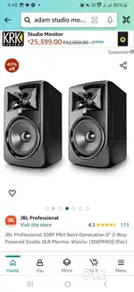 Jbl mkii 308p studio moniter speakar best quality New ik dam ok