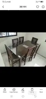6 chair dinning table and designing chair and table with glass