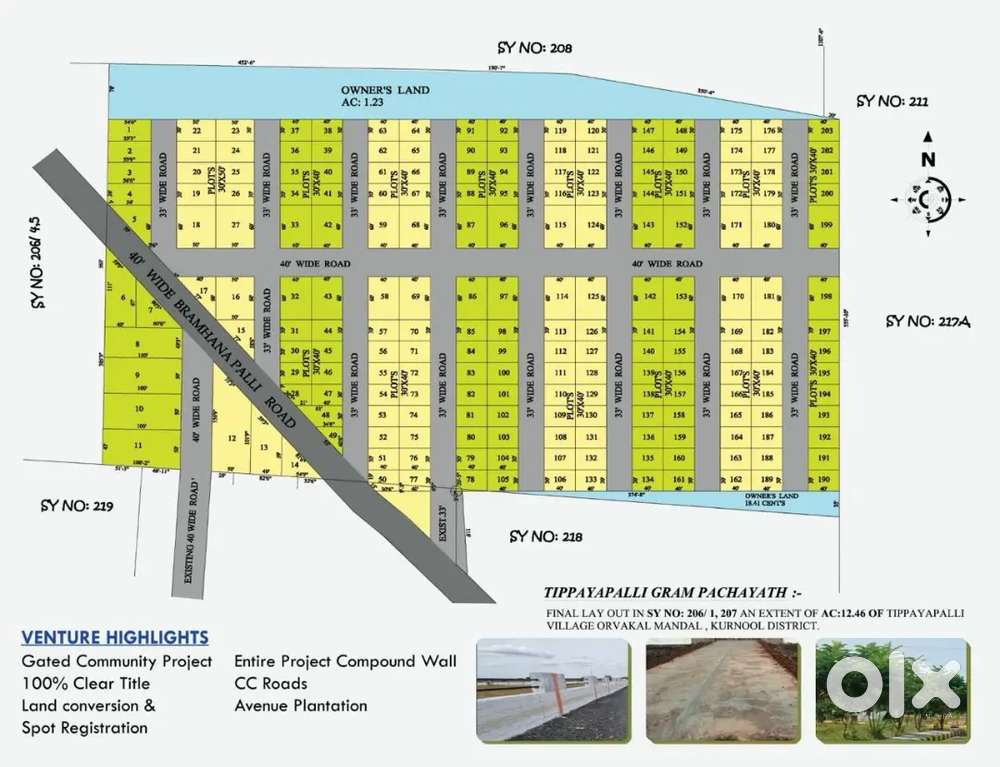 2.75 open plot for sale at thippaipally village
