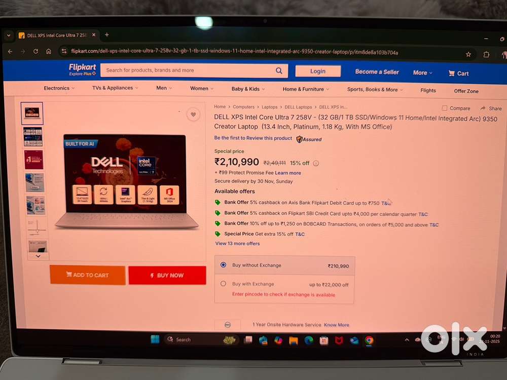 Dell XPS 13  “Intel Core  Ultra 7 Processor, 32 GB Ram & 1 TB Storage”