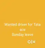 Wanted drivers for Tata ace